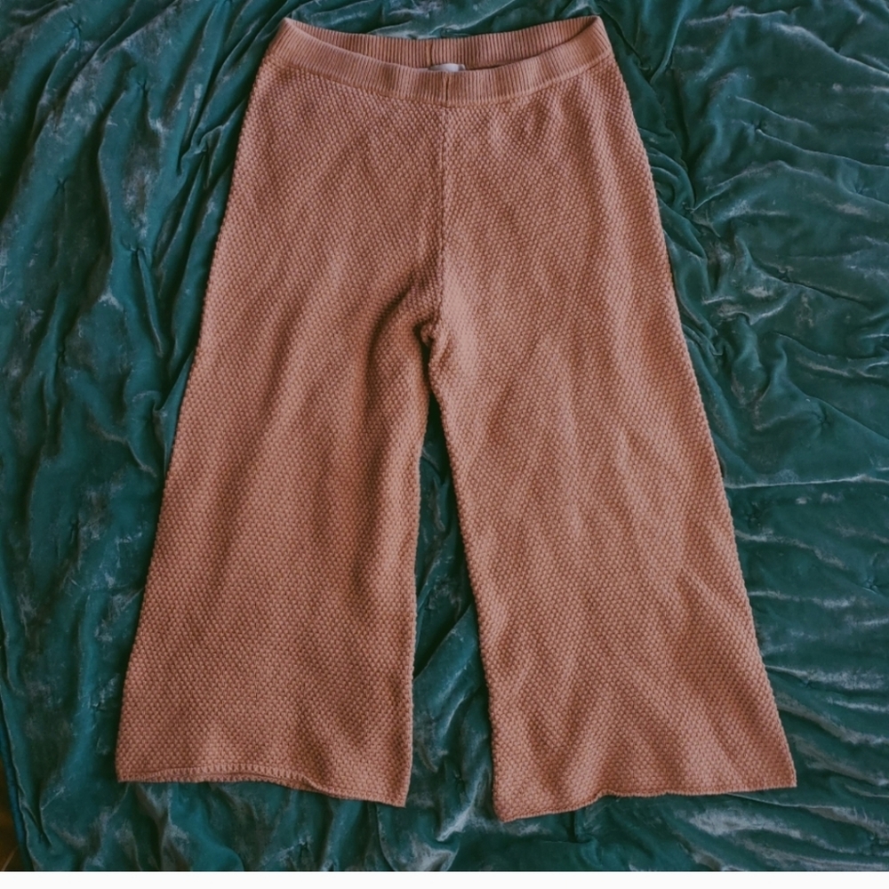 Free People Orange Hailey Knit Relaxed Fit Pants